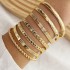 European and American cross-border knock pattern arrow diamond pattern exaggerated personality six star Fried Dough Twists opening bracelet 7-piece batch