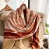 New simulation silk scarf for women, 110cm plain weave square scarf, versatile printing decoration, sunscreen shawl, summer wholesale