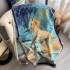 Autumn and winter new double-sided color oil painting series imitation cashmere thick warm scarf, air-conditioned room neck protection shawl for external use