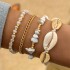 Cross border new Bohemian vacation style shell bracelet beach style starfish pearl layered bracelet set of five pieces