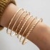 Cross border European and American retro personality exaggerated wide face bracelet set gold smooth irregular wristband bracelet multi piece set