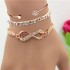 European and American niche infinite 8-shaped bracelet fashionable commuting versatile flat snake chain inlaid with diamonds infinite symbol alloy bracelet