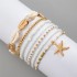 Cross border new Bohemian vacation style shell bead woven bracelet beach style starfish rice bead seven piece set