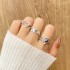 European and American Cross border Retro Vintage Butterfly Serpentine Ring Set Combination Open Multi Joint Ring Set 9-Piece Set