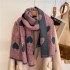 Autumn and winter new tassel scarf women's Korean version versatile thick imitation cashmere warm shawl cute peach heart windproof scarf