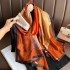 2023 New Simulated Silk Silk Women's Mountain Camellia Explosive Shawl Beach Scarf Thin Edition Trendy Brand New Silk Satin Multiple Scarves