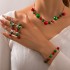 Christmas series new cute red and green bell bead earrings necklace bracelet three piece set cross-border jewelry