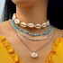 Cross border jewelry Bohemian beach series starfish bead single-layer necklace beach vacation style collarbone chain for women