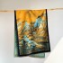 New Chinese style imitation cashmere scarf for women in autumn and winter, with a thousand mile landscape picture, warm and versatile shawl, fashionable ancient style scarf