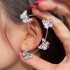 Cross border super sparkling diamond inlaid butterfly ear hooks without ear holes, ear clips for women, one-piece fairy like feeling, wholesale of versatile earrings from Japan and South Korea