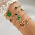 Cross border fashion niche diamond imitation grandmother emerald bracelet set, personalized snake shaped love bracelet set for women