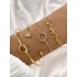 European and American cross-border alloy heart knot bracelet set creative peach heart heart geometric cross bracelet 4-piece set batch