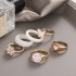 Cross border Oil Drop Butterfly Smile Ring 6-piece Set Cross border Ins Love Joint Ring Set Wholesale