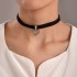 European and American style retro Gothic style short velvet snake necklace black trendy necklace collarbone chain