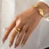 Cross border Design Embrace Ring Bow Open Bracelet Fashion Smooth Wide Edition Ring Jewelry Set for Women