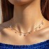 New cross-border jewelry European and American fashion trend simple green rhinestone women's short single-layer necklace collarbone chain