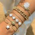 Cross border new Bohemian vacation style shell bracelet beach style starfish pearl layered bracelet set of five pieces