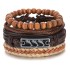 Retro Batman rope woven handmade bead woven bracelet jewelry fashionable multi-layer leather bracelet set for men