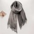 Autumn and Winter New Solid Color Cashmere Scarf for Women, Thickened and Warm, Double sided Two tone Tassel Shawl Neck Wholesale