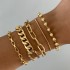 Amazon Cross border New Retro Wide Bracelet Simple Geometric Opening Round Bead Gold Smooth Surface Bracelet Jewelry Set