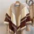 Korean version new striped imitation cashmere scarf for women in winter, warm and thick, versatile shawl, tassel geometric square scarf, neck scarf