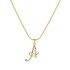 Cross border new European and American 26 letter creative simple copper inlaid zircon snake chain gold necklace high-end collarbone chain for women