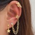 Cross border creative minimalist ins ear hole free ear bone clip personalized multi-layer hollow C-shaped ear clip niche design earrings