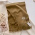 Korean autumn and winter new classic solid color wool women's warm scarf fashionable and high-end scarf for couples