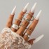 Amazon Cross border Fashion Irregular Geometric Hollow Ring Set Design Sense Peach Heart Butterfly Open Ring for Women