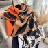 2024 autumn and winter new camellia plant flower splicing fashionable scarf imitating cashmere scarf, air conditioning shawl for women