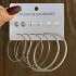 Fashionable commuting large circle earrings with heart-shaped earrings, simple geometric coils, metal card earrings set