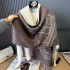 2024 new minimalist jacquard contrasting color autumn and winter double-sided imitation cashmere scarf, winter high-end warm shawl for women