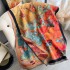 Autumn and winter new double-sided color oil painting series imitation cashmere thick warm scarf, air-conditioned room neck protection shawl for external use