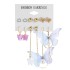 Euro American Cross border Alloy Earrings Square Geometric Earrings Set 6-piece Retro Pearl Card Earrings Earrings and Accessories