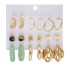 European and American Cross border Retro Love Butterfly Earring Set 9-piece Creative Serpentine Sword Mushroom Ear Buckle Wholesale