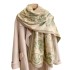 Cute flower cashmere scarf with a touch, tassel shawl, soft girl, winter Korean version, student scarf, warm and thick scarf