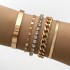 Cross border European and American retro personality exaggerated wide face bracelet set gold smooth irregular wristband bracelet multi piece set