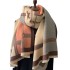 2022 autumn and winter new color blocked versatile imitation cashmere scarf, women's European and American style warm scarf, winter warm shawl