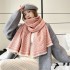 Winter new style of herringbone core yarn scarf, women's Korean version versatile, imitation cashmere shawl, thick and warm scarf, dual-use