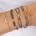 New cross-border accessories from Europe and America, fashionable and simple. Love pentagram moon combination six piece bracelet set