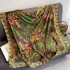 New retro ethnic style brocade large square scarf, sun protection simulation silk scarf, air conditioning shawl dual-use, one-piece hair replacement