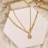 Cross border European and American retro circular antique bronze bead multi-layer geometric hexagonal circle arrow necklace in the Korean jewelry industry