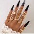 AliExpress new light luxury simple cross inlaid diamond multi piece ring set, personalized heart hollow out ten piece ring set