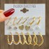 European and American cross-border popular love earrings pearl women's earrings creative French retro gold ear ring set