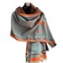 Scarf women's decorative air conditioning shawl 2021 autumn and winter imitation cashmere warm letter jacquard versatile short beard tassel scarf