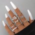 AliExpress new light luxury simple cross inlaid diamond multi piece ring set, personalized heart hollow out ten piece ring set