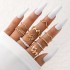 AliExpress new light luxury simple cross inlaid diamond multi piece ring set, personalized heart hollow out ten piece ring set