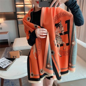 Summer air-conditioned room warm shawl, winter outdoor carriage, foreign trade scarf, women's European and American thick versatile scarf live broadcast