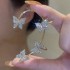 Cross border super sparkling diamond inlaid butterfly ear hooks without ear holes, ear clips for women, one-piece fairy like feeling, wholesale of versatile earrings from Japan and South Korea