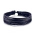 Retro bead bracelet for men, fashionable hollow triangular leather bracelet and bracelet, multi-layer wide wrapped jewelry